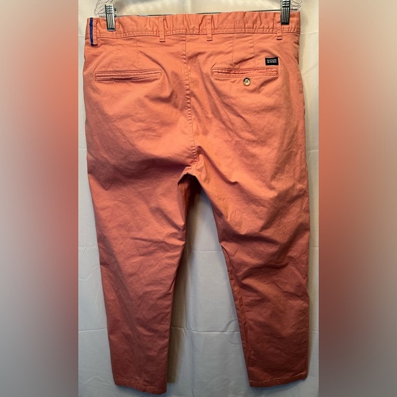 Scotch & Soda Men’s Stuart Straight Chino Pants Coral Color Size 33x29 Preppy - Picture 8 of 16